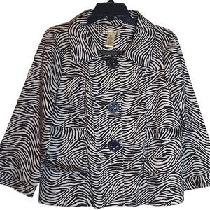 Ecologie Jacket Tan and Brown crop Big Buttons Size L